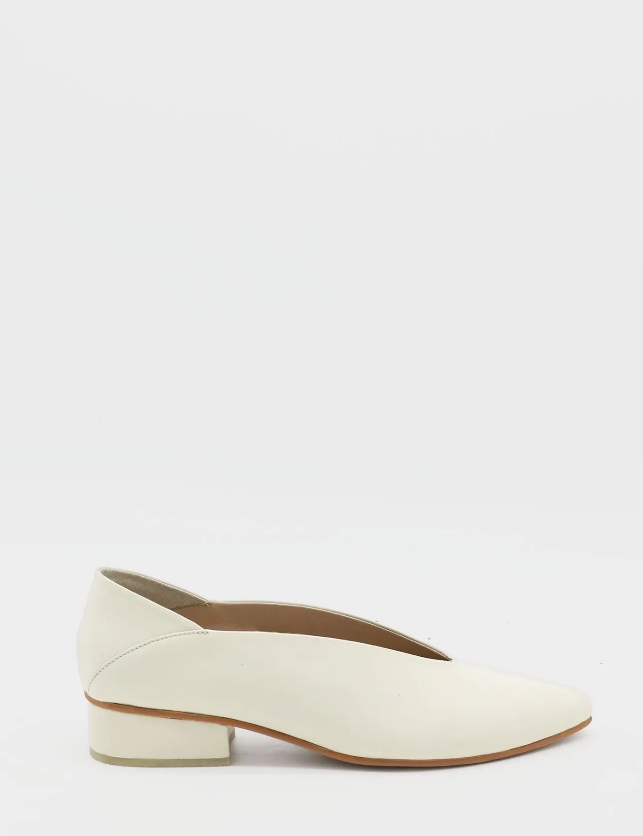 Shop Loafers Louvre slip-on loafers in off white leather womens shoes