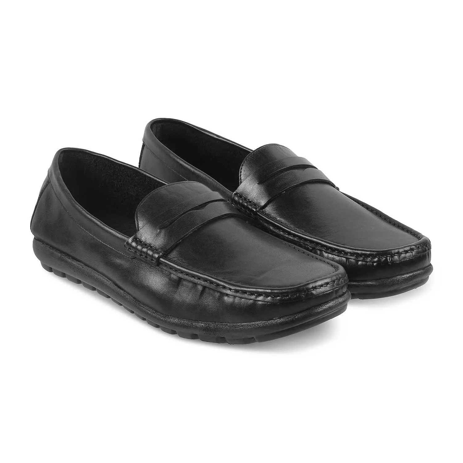 The Argento Black Men's Leather Loafers Tresmode Dior Loafers Price