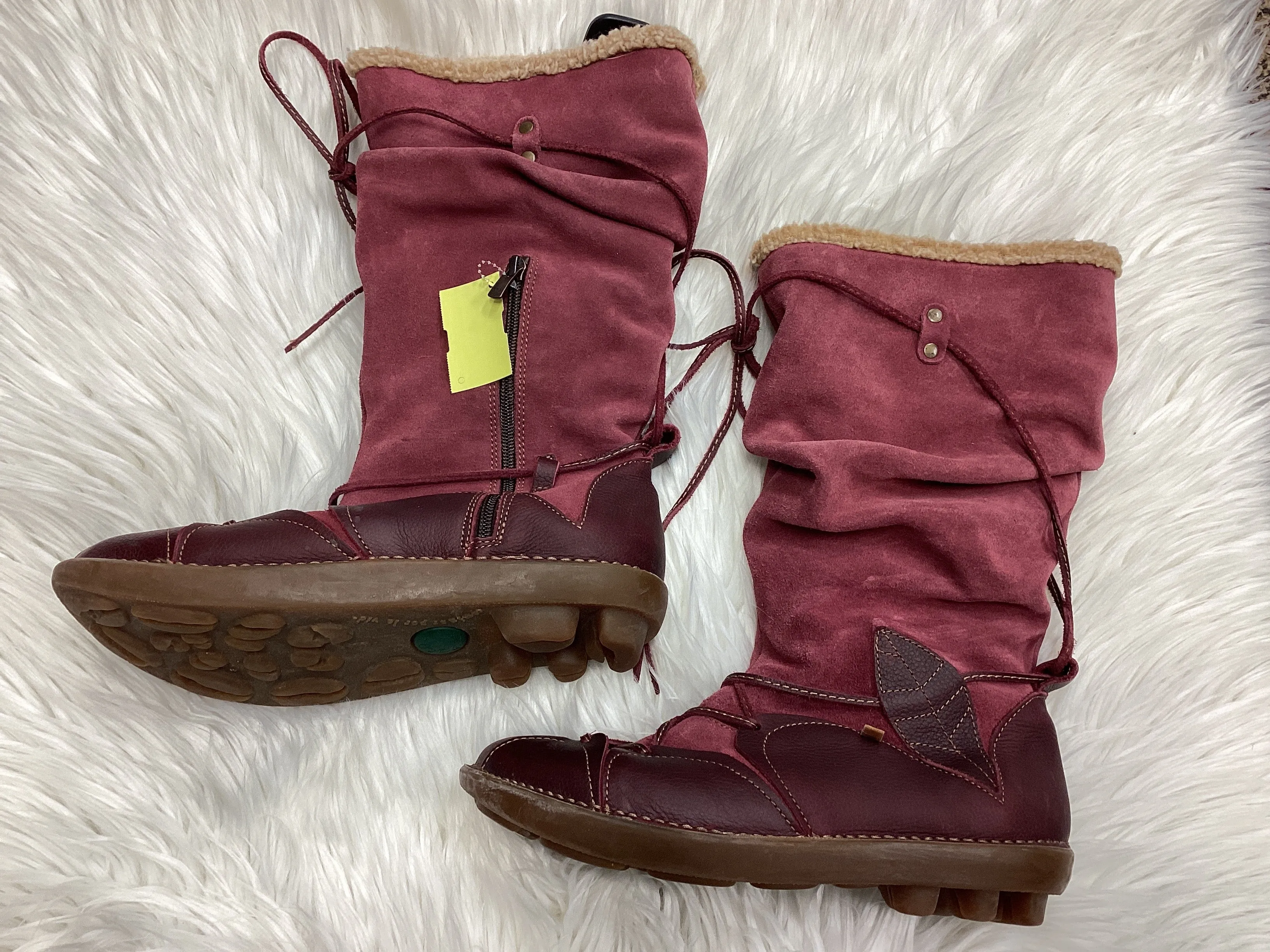 Brown Leather Cowboy Boots Boots Snow By Toad & Co In Red, Size: