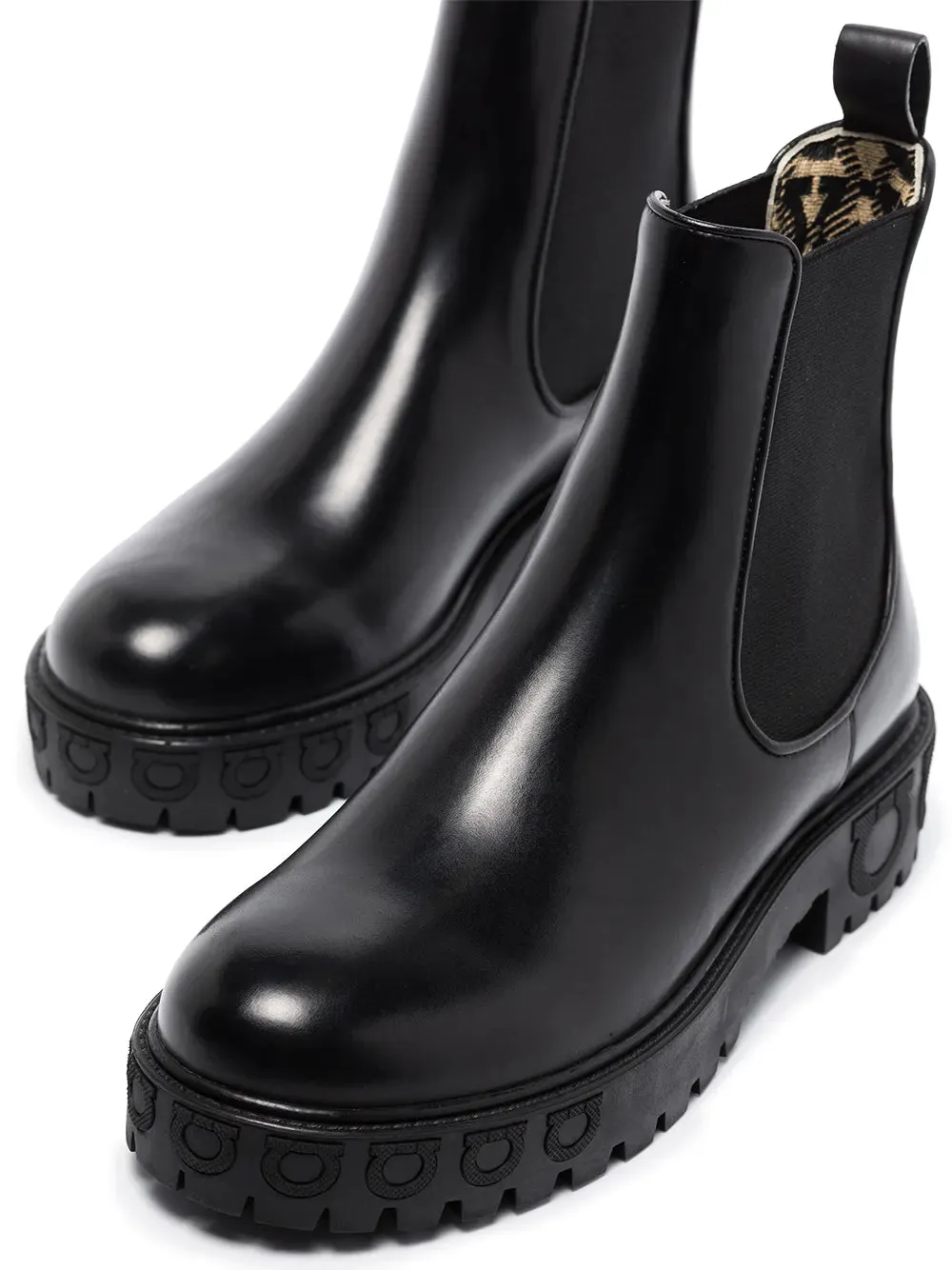 Ferragamo Gancini Logo Detail Chelsea Boots Dress Wear With Boots