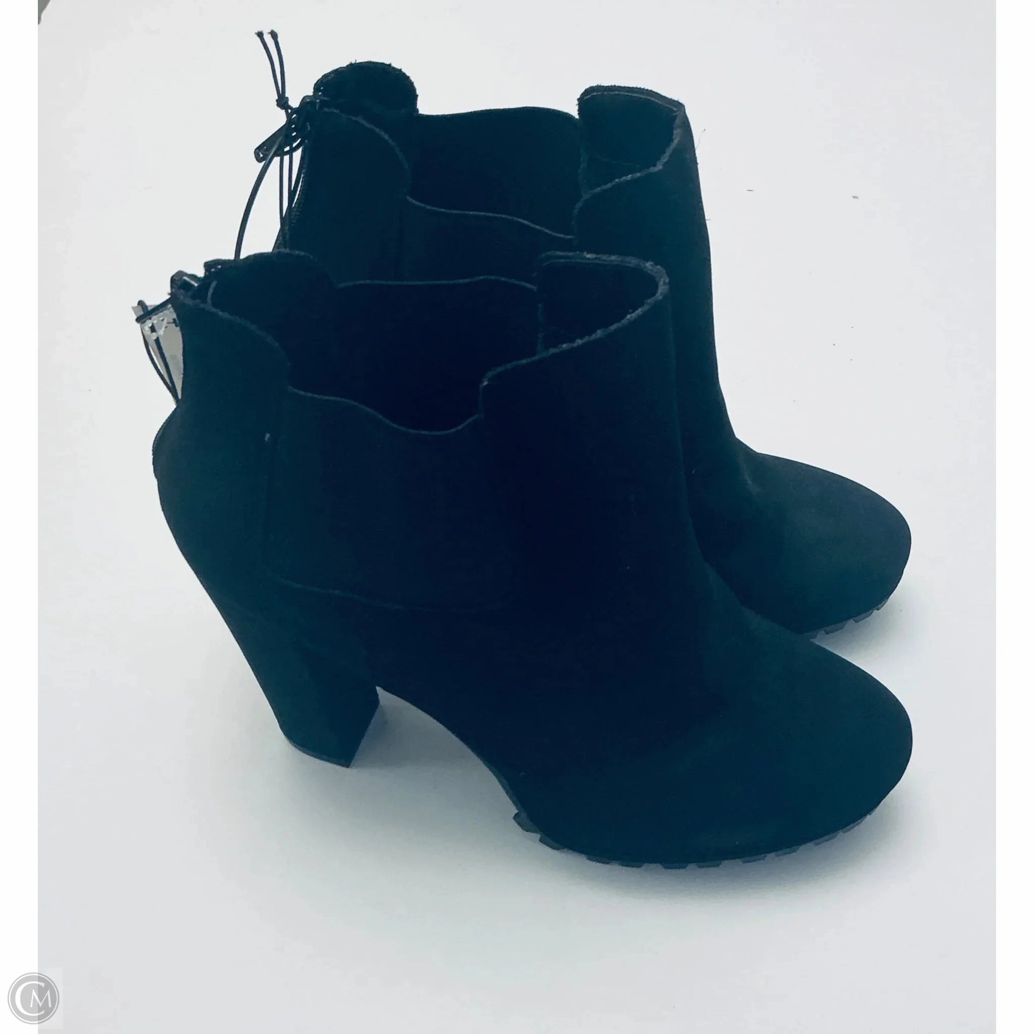 Platform Leather Ankle Boots Boots Ankle Heels By Andiano In Black, Size: 10