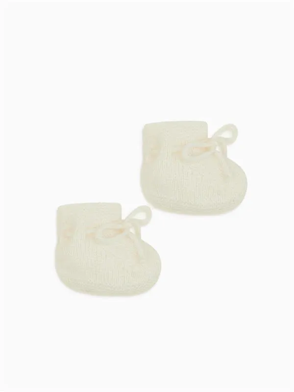 Western Boots Rhinestone Ivory Evita Cashmere Baby Booties