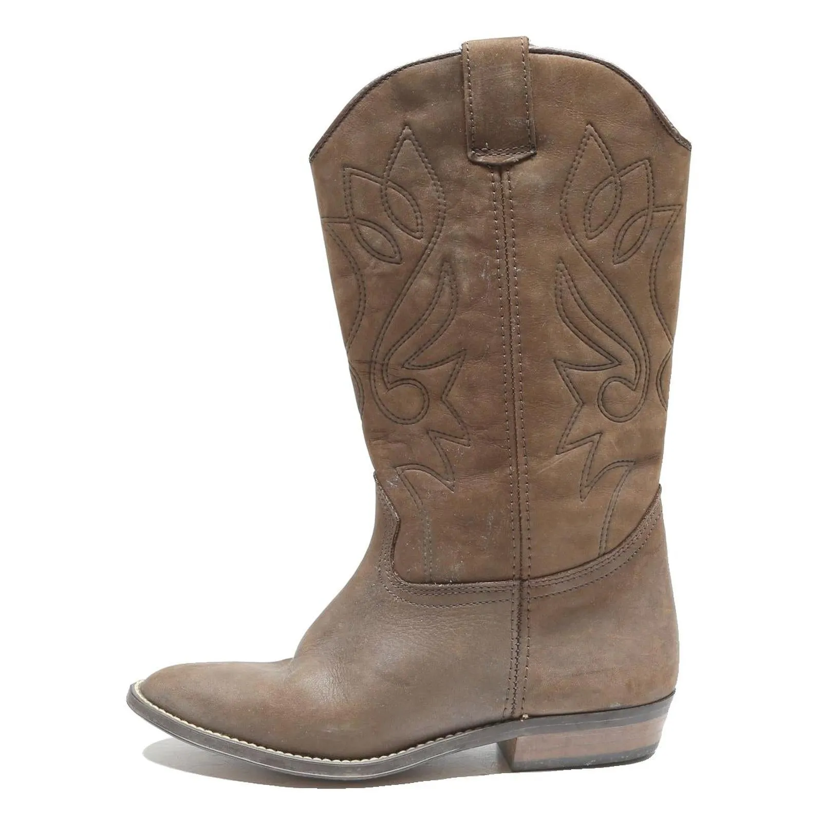 Aldo Boots JACKER'S Womens Brown Leather Ankle Boots UK 5 Western Cowboy Style Comfortable