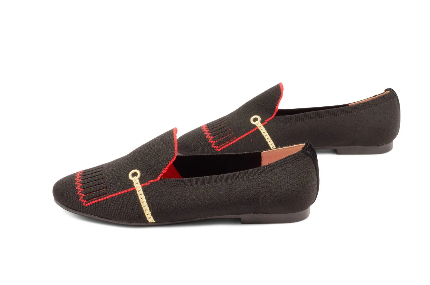 Janet Flat Shoes In Black/red Shoes To Fix Flat Feet