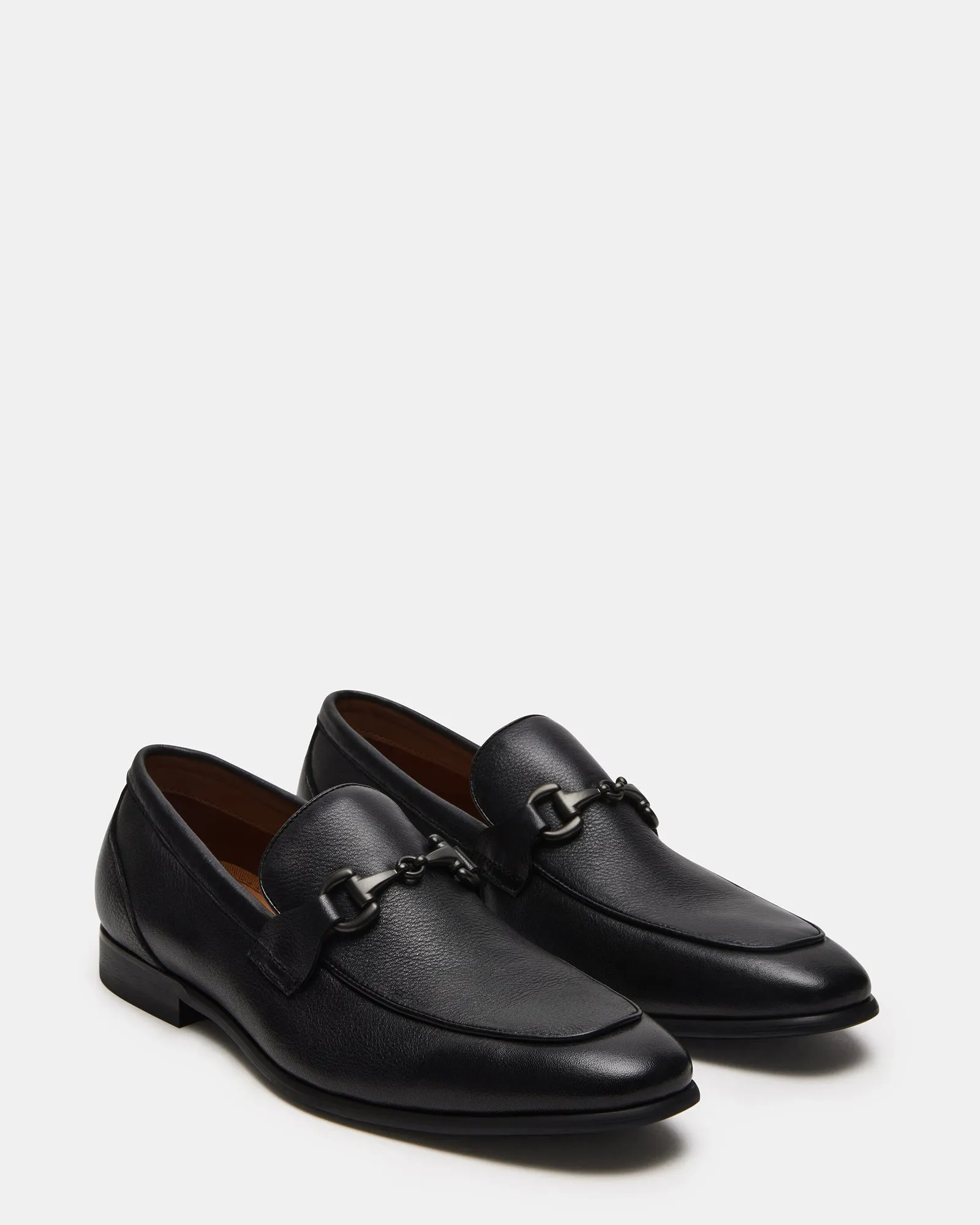 JAYSHAN BLACK LEATHER Pewter Loafers