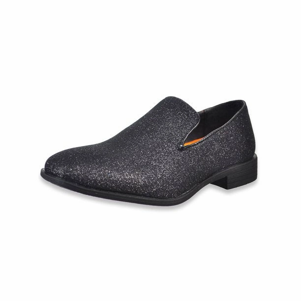 Jodano Slip On Boys Sparkle Dress Shoes Black Goga Mat Slip Ons