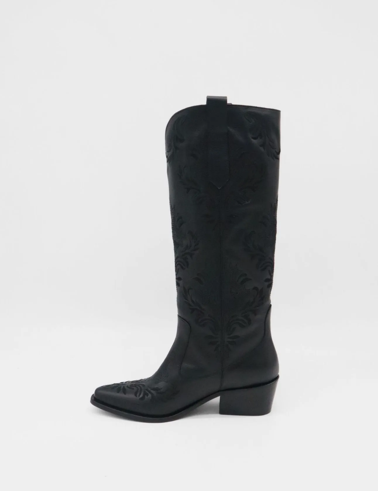 Jolene western cowboy boots in black leather women's shoes Trail Ride Boots