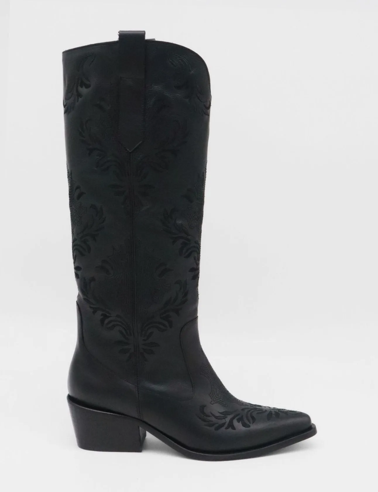 Jolene western cowboy boots in black leather women's shoes Navy Seal Boots