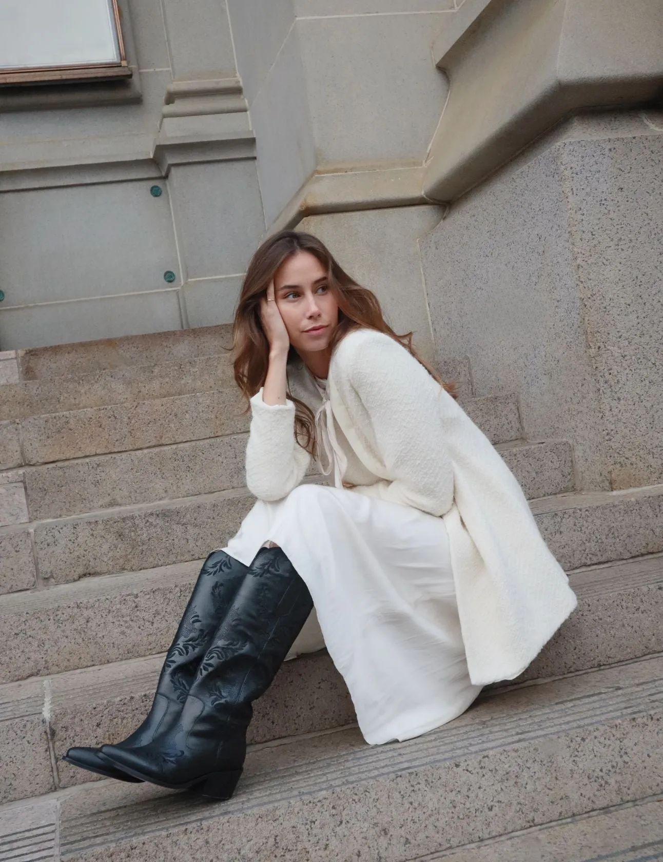 Jolene western cowboy boots in black leather women's shoes Boots And Socks