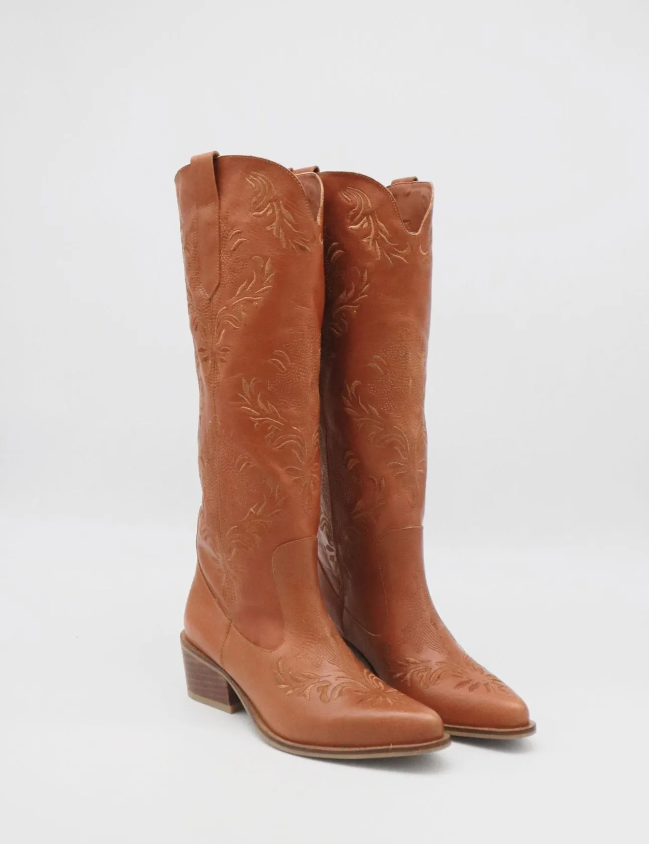 Work Boots For Sale Jolene western cowboy boots in cognac leather women's shoes