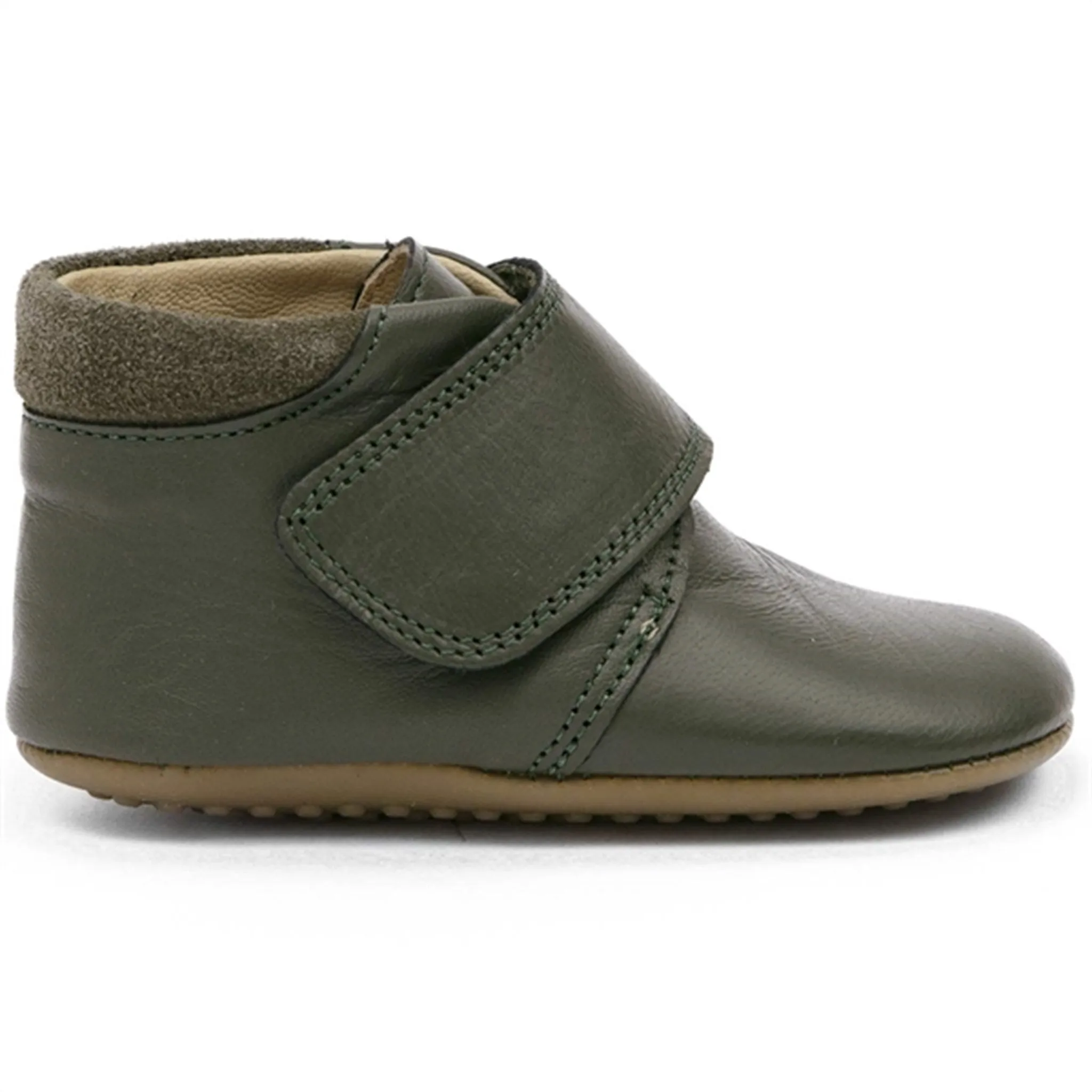 Pom Pom Indoor Shoe Velcro Green Navy Boots