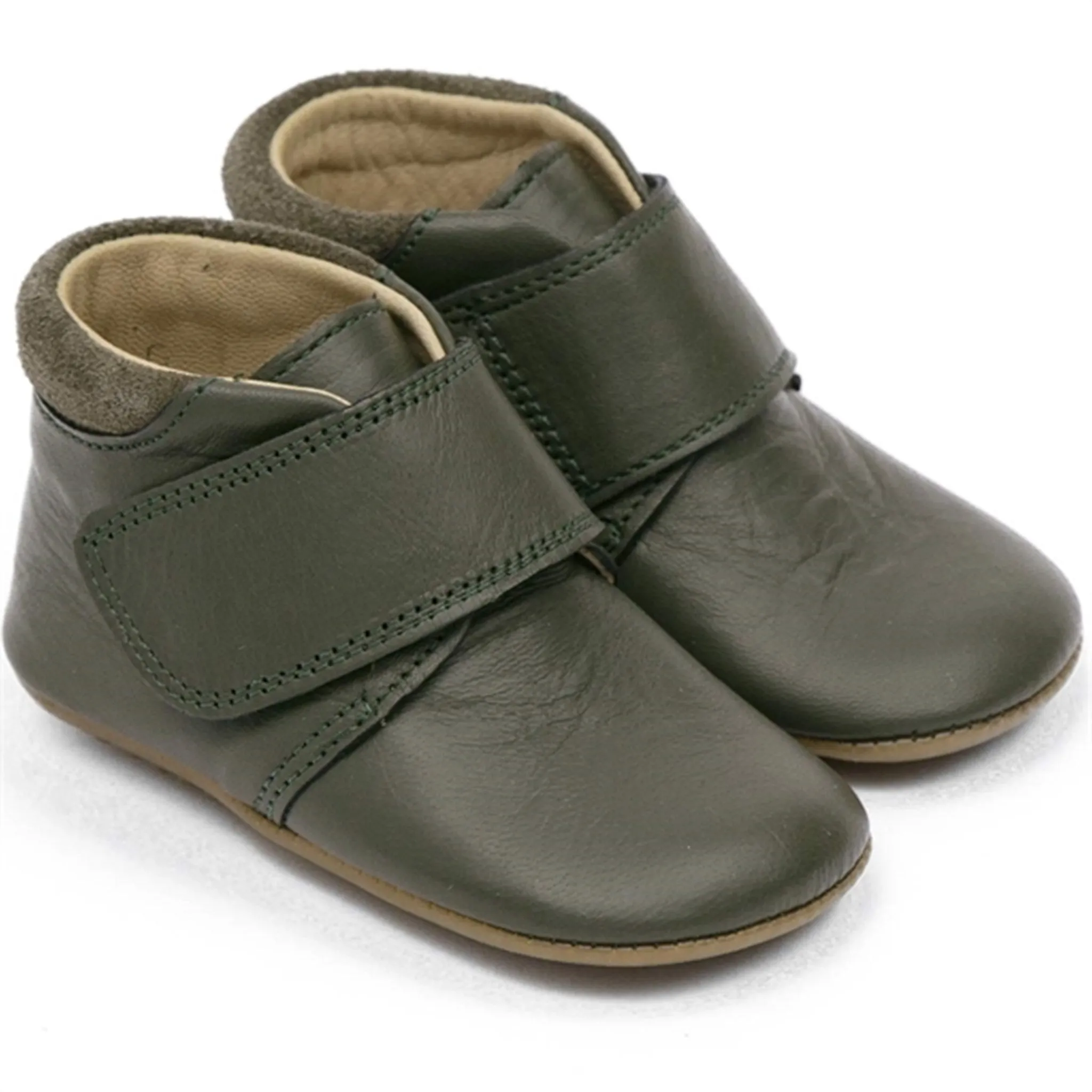 Pom Pom Indoor Shoe Velcro Green Fur Lined Snow Boots