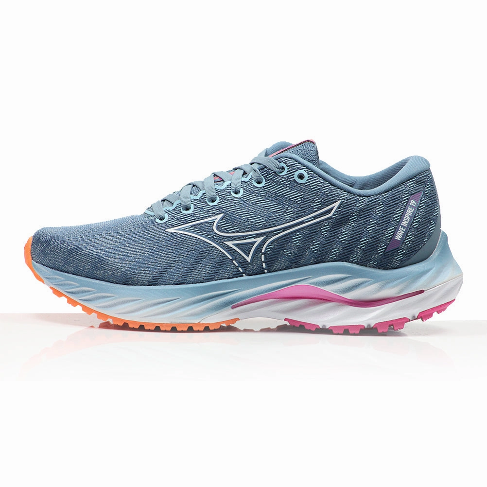 Mizuno Wave Inspire 19 Women's Running Shoe - Provincial Blue/White Best Running Shoes On A Budget