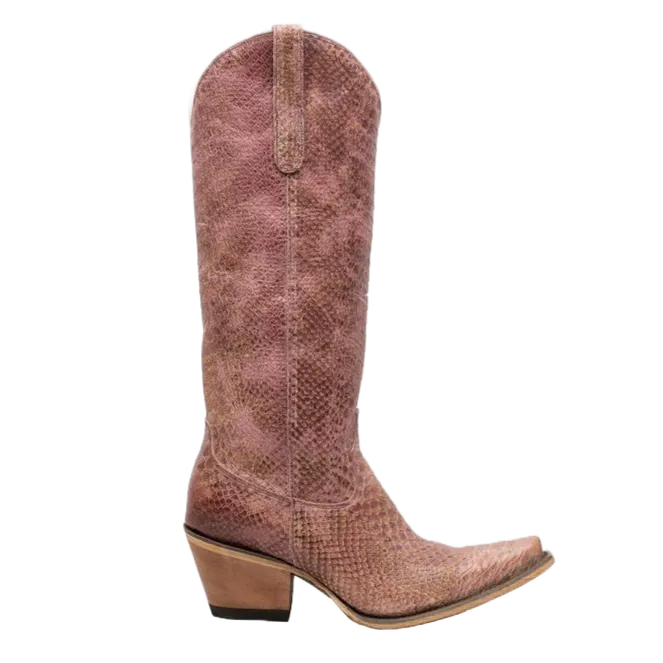 Junk Gypsy By Lane Ladies Desert Highway Pink Snake Print Boots JG0064A Ostrich Leather Cowboy Boots
