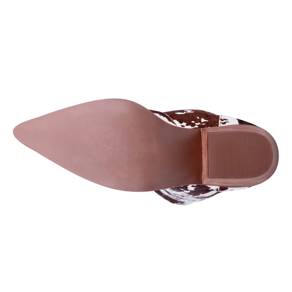 Bearpaw Boots Live A Little Cow Print Pointed Toe Cowboy Boots