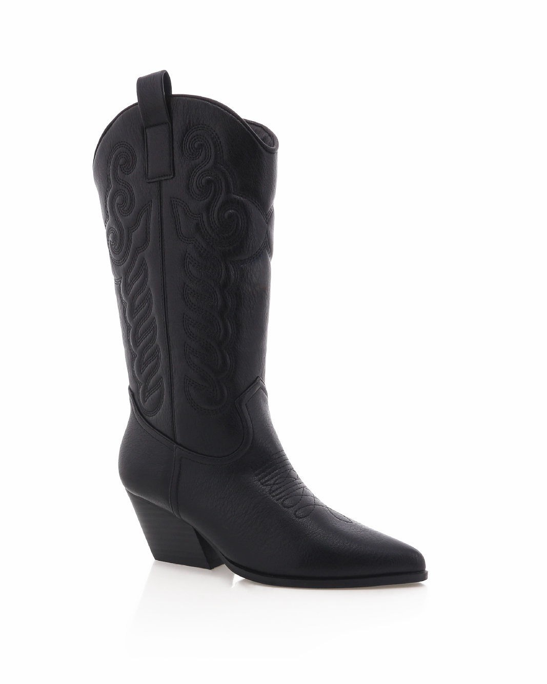 Lace Cowboy Boots ZAYLIA - BLACK