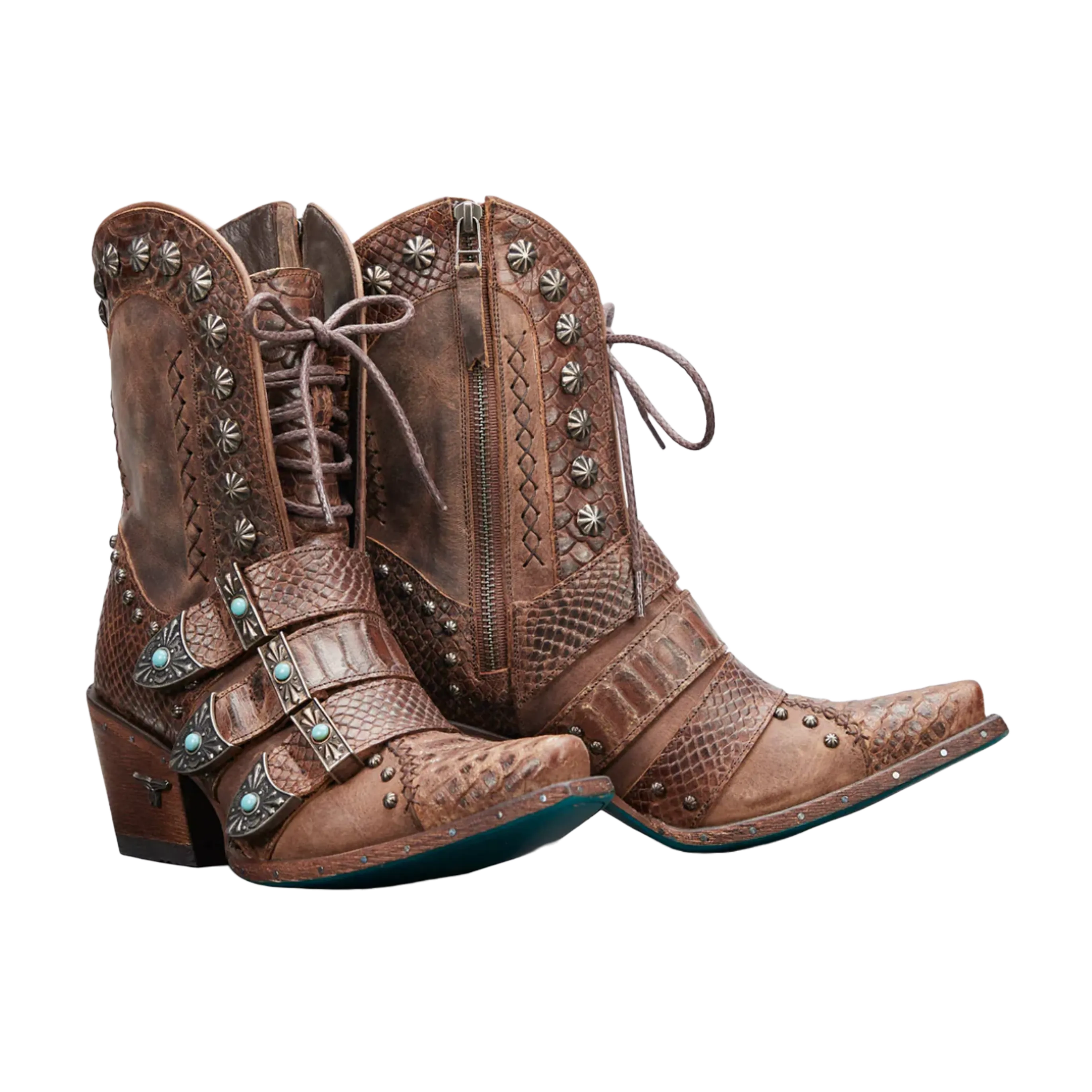 Mongolian Stallion Boots Lane Boots Ladies Showdown Brownbelly Brown  Booties LB0489B