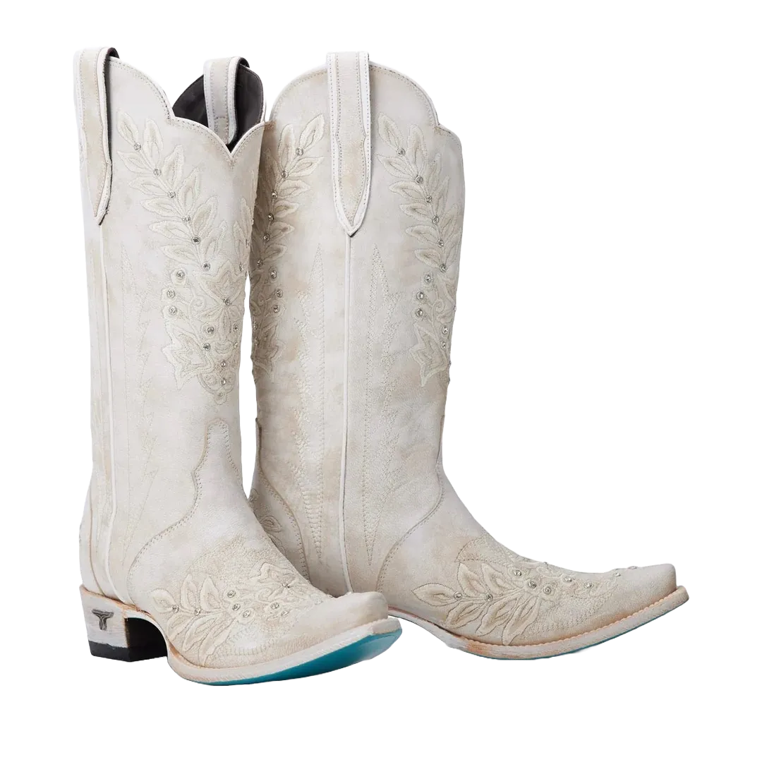 Lane Ladies Destiny Ceramic Crackle White Western Boots LB0547A Tall Platform Boots