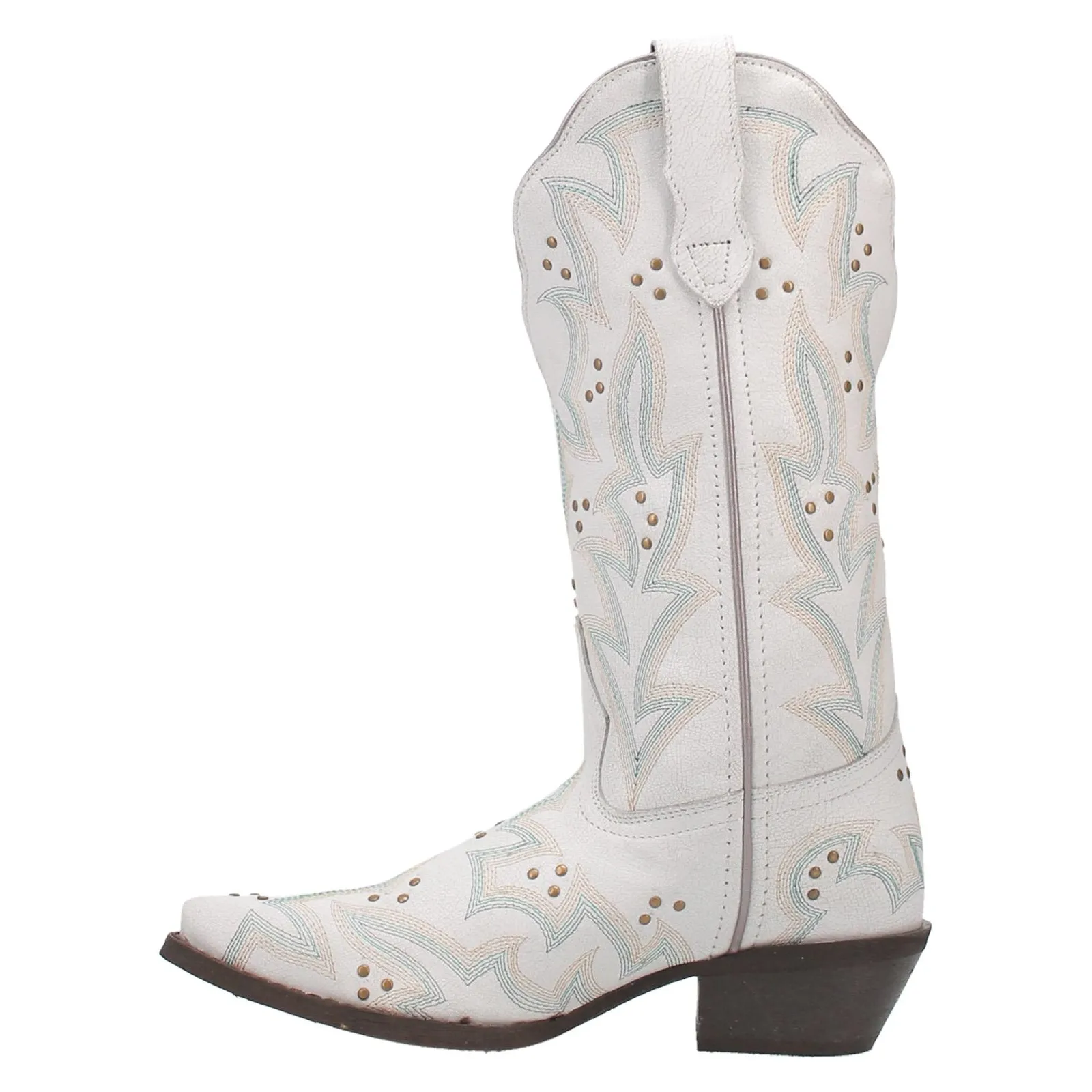 White Boots Cowgirl Laredo Ladies Adrian Embroidered White Western Boot 52419