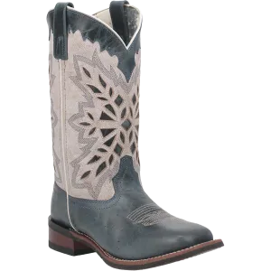 Laredo Ladies Dolly 11" Broad Square Toe Black Pull-On Western Boots 5880 Chunky Platform Knee High Boots