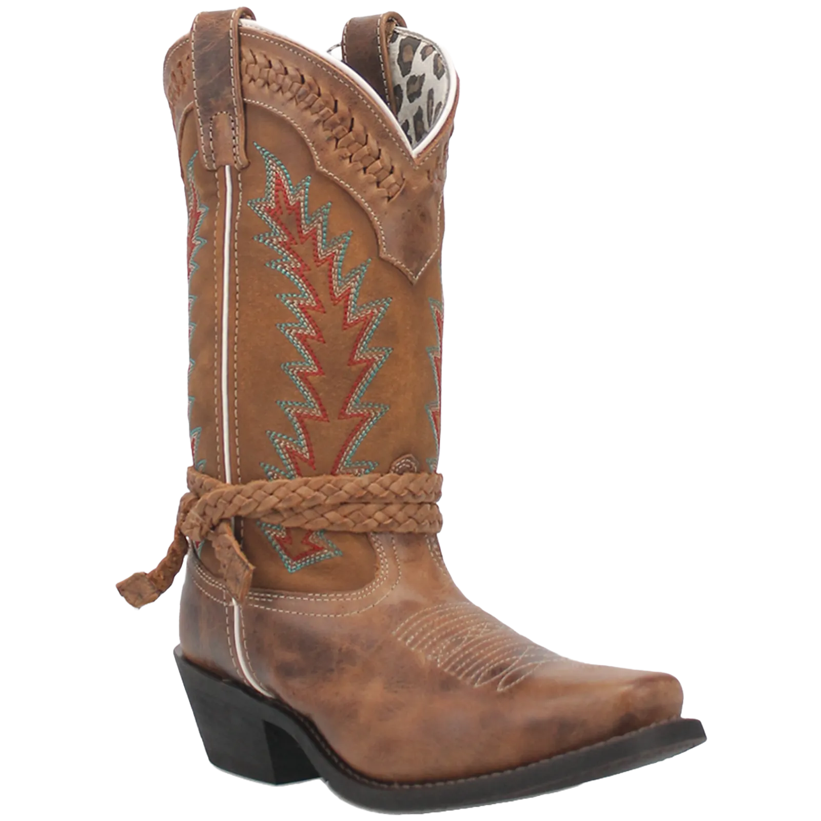 Real Fur Boots Laredo Ladies Knot In Time Embroidered Tan Western Boot 51176
