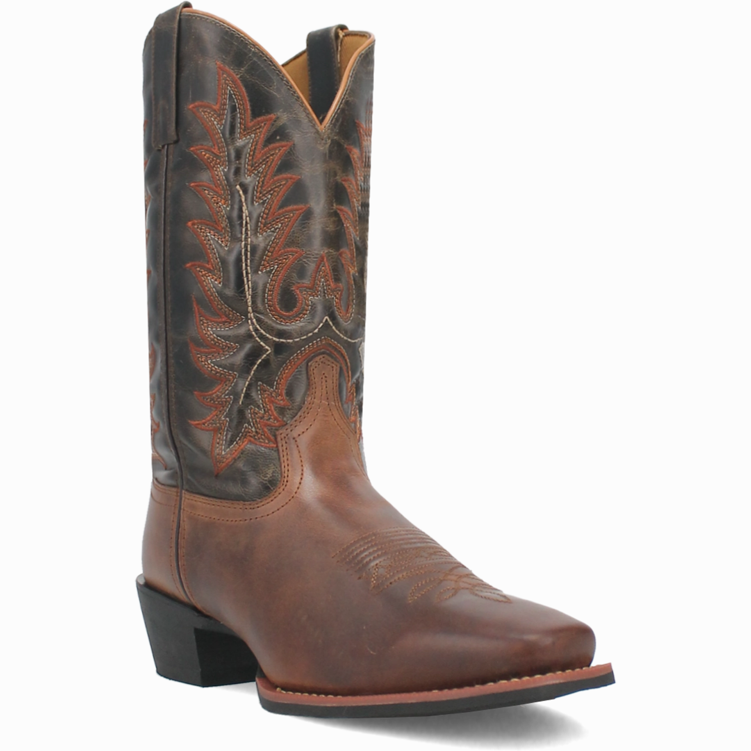 Steel Toe Chelsea Boots Laredo Men's Kent Square Toe Rust Brown & Black Western Boots 68370