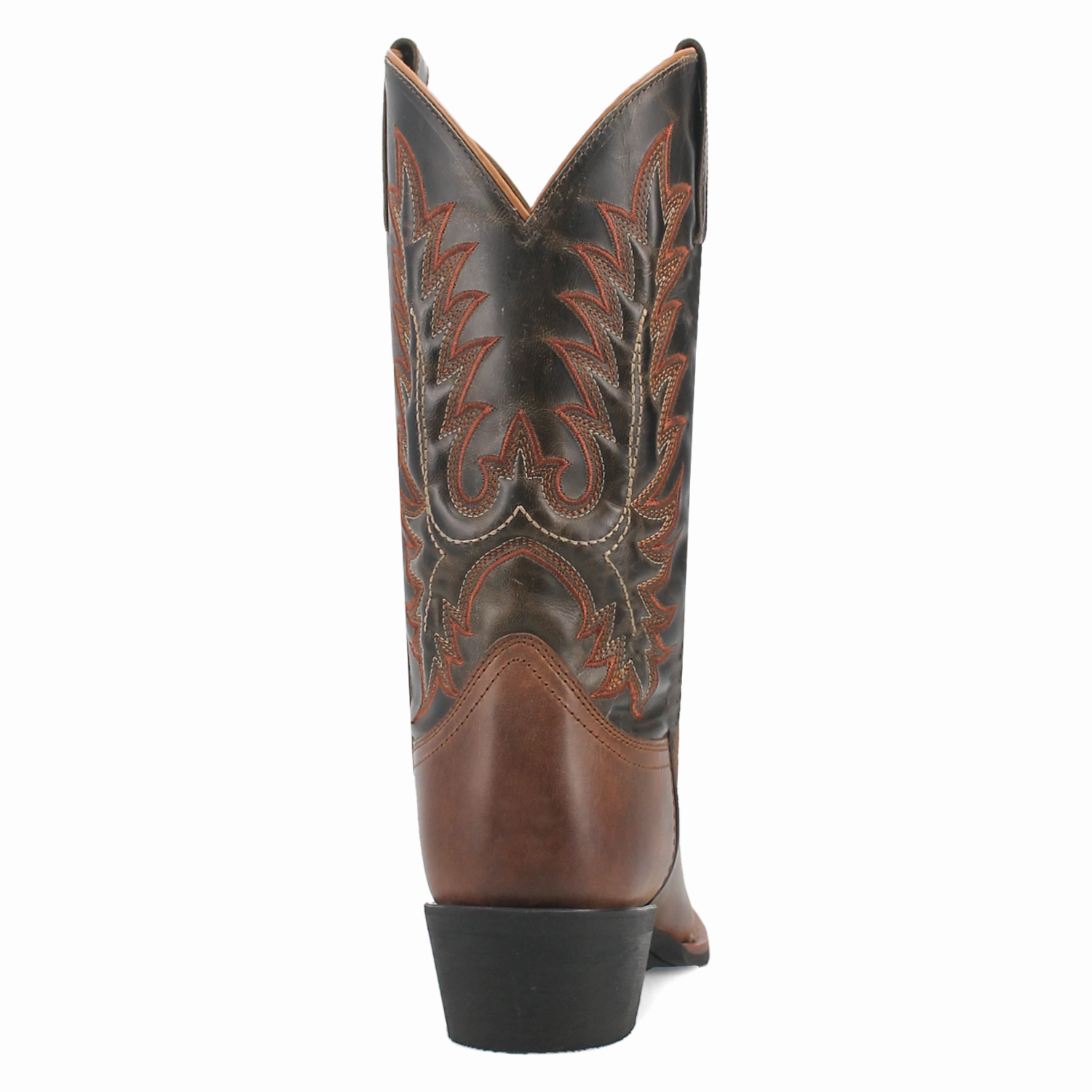 Laredo Men's Kent Square Toe Rust Brown & Black Western Boots 68370 High Boots For Wide Calf