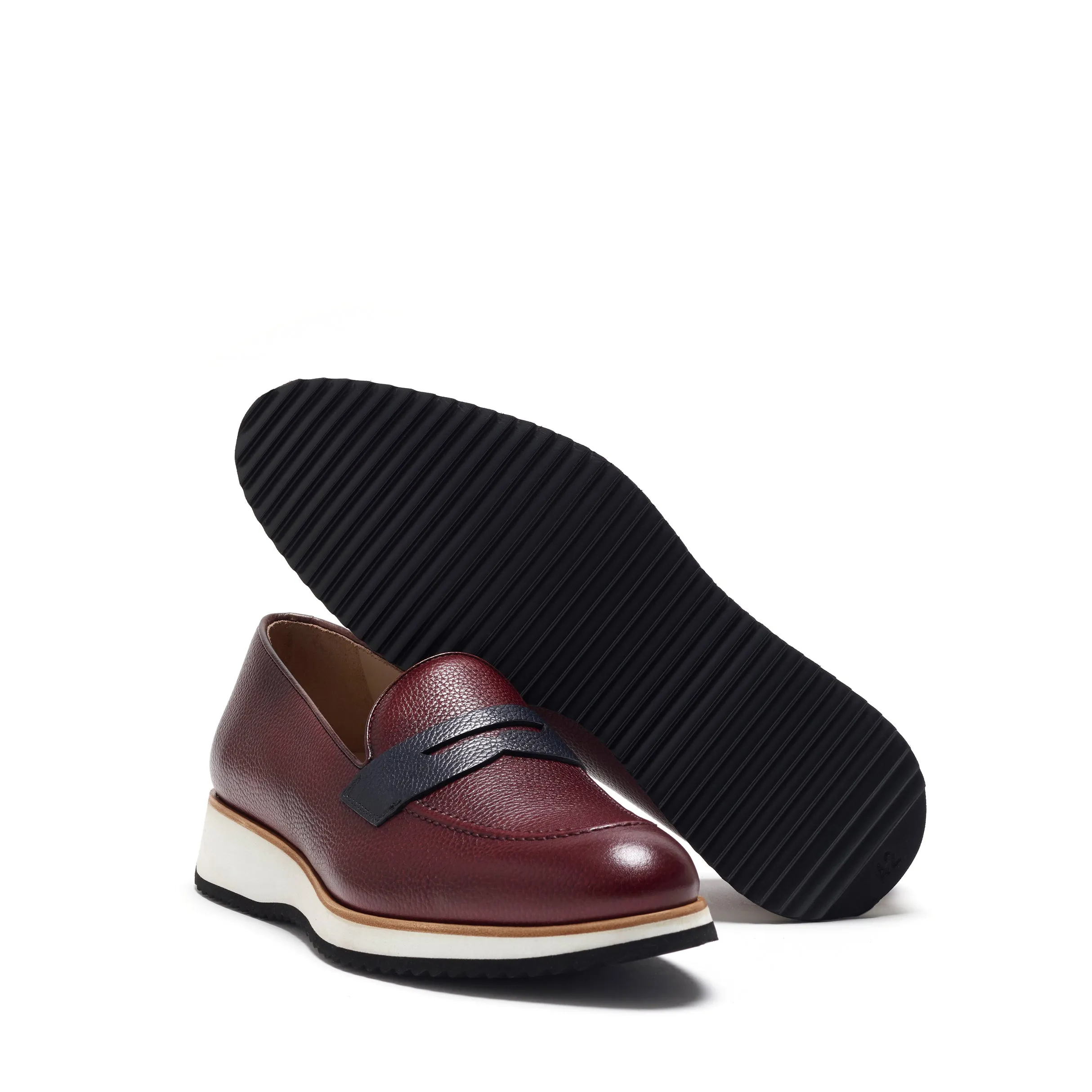 Burgundy Calf Leather Penny Loafer Cordovan Penny Loafers