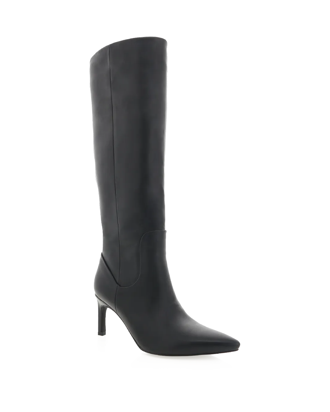 HUDA - BLACK Wide Calf Leather Dress Boots