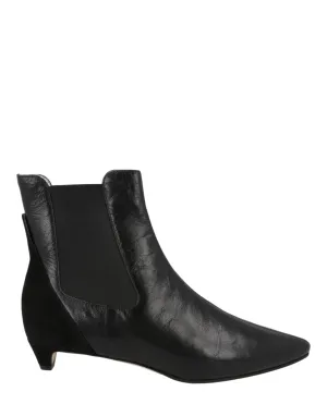 Platform Wedge Ankle Boots Leather Chelsea Ankle Booties