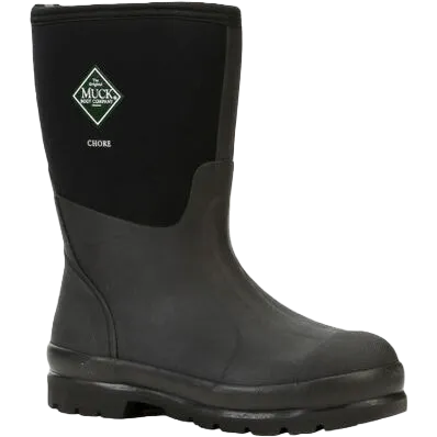 Sorel Kinetic Boots Muck Men's Chore Classic Mid Black Pull On Rubber Boots CHM-000A-BL