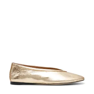 Leni Flat Shoe GOLD LEATHER Boat Shoes For Flat Feet