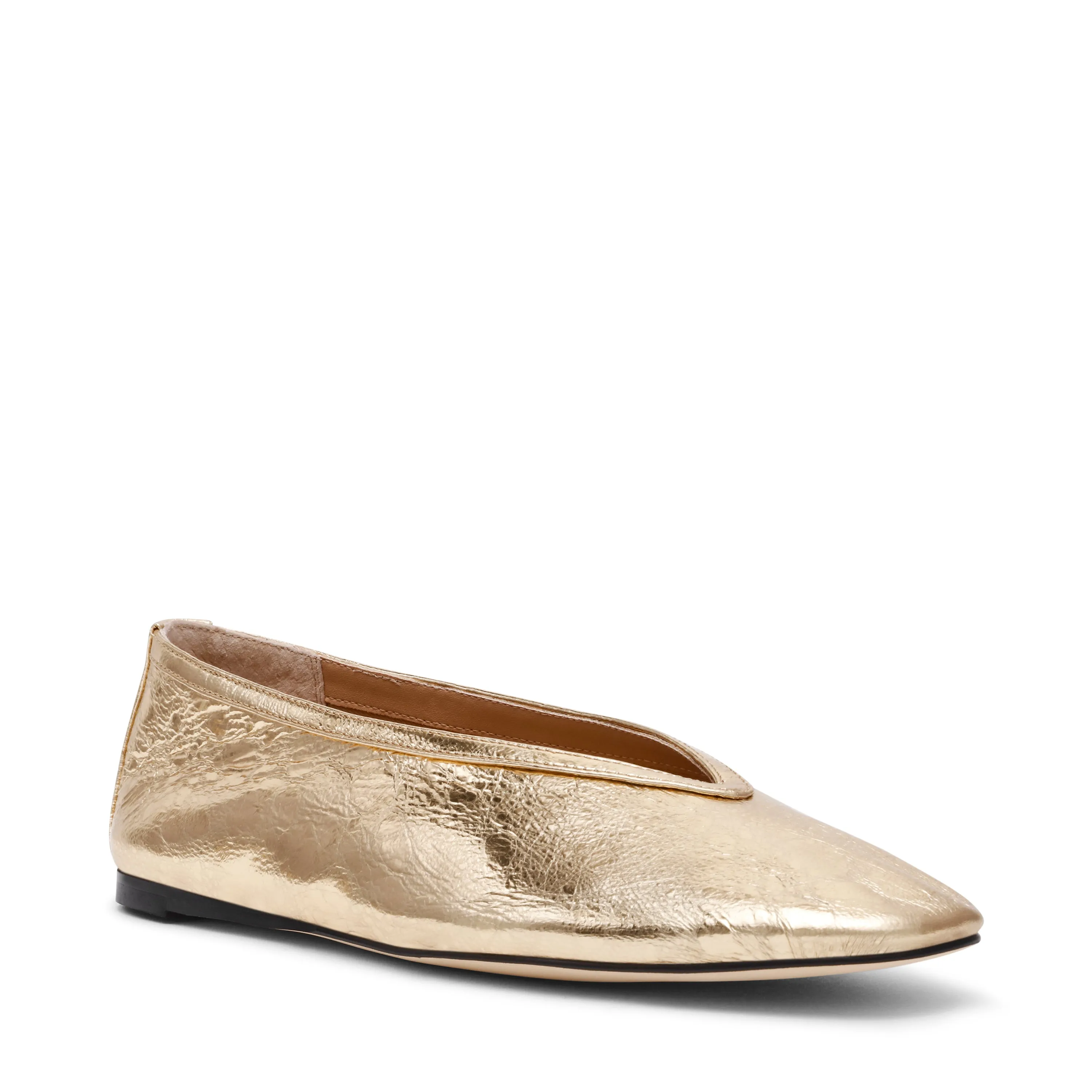 Leni Flat Shoe GOLD LEATHER Flat Shoes With Platform