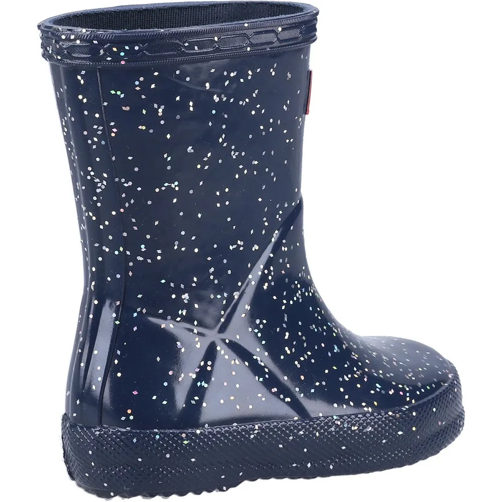 Hunter Kids First Classic Giant Glitter Rain Boots Furry Boots