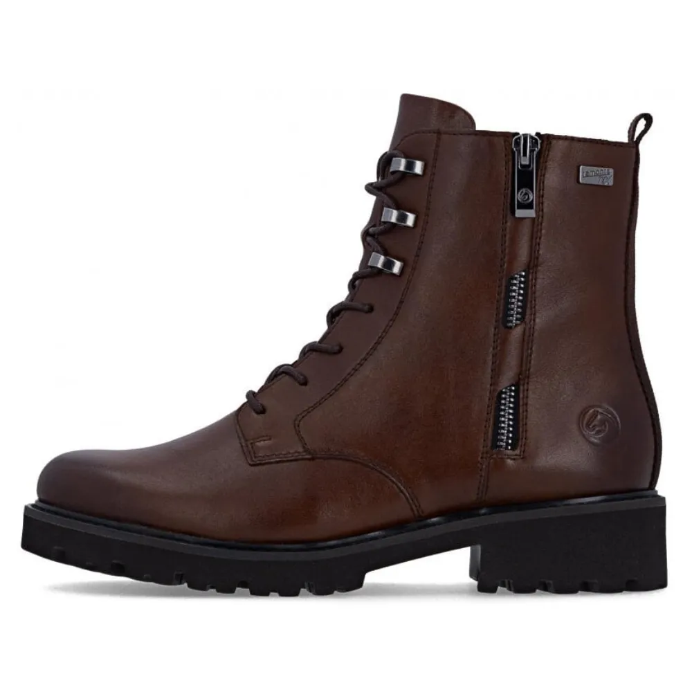 Leather Work Boots Remonte Marusha 56 Ebony Leather Boot (Women's)