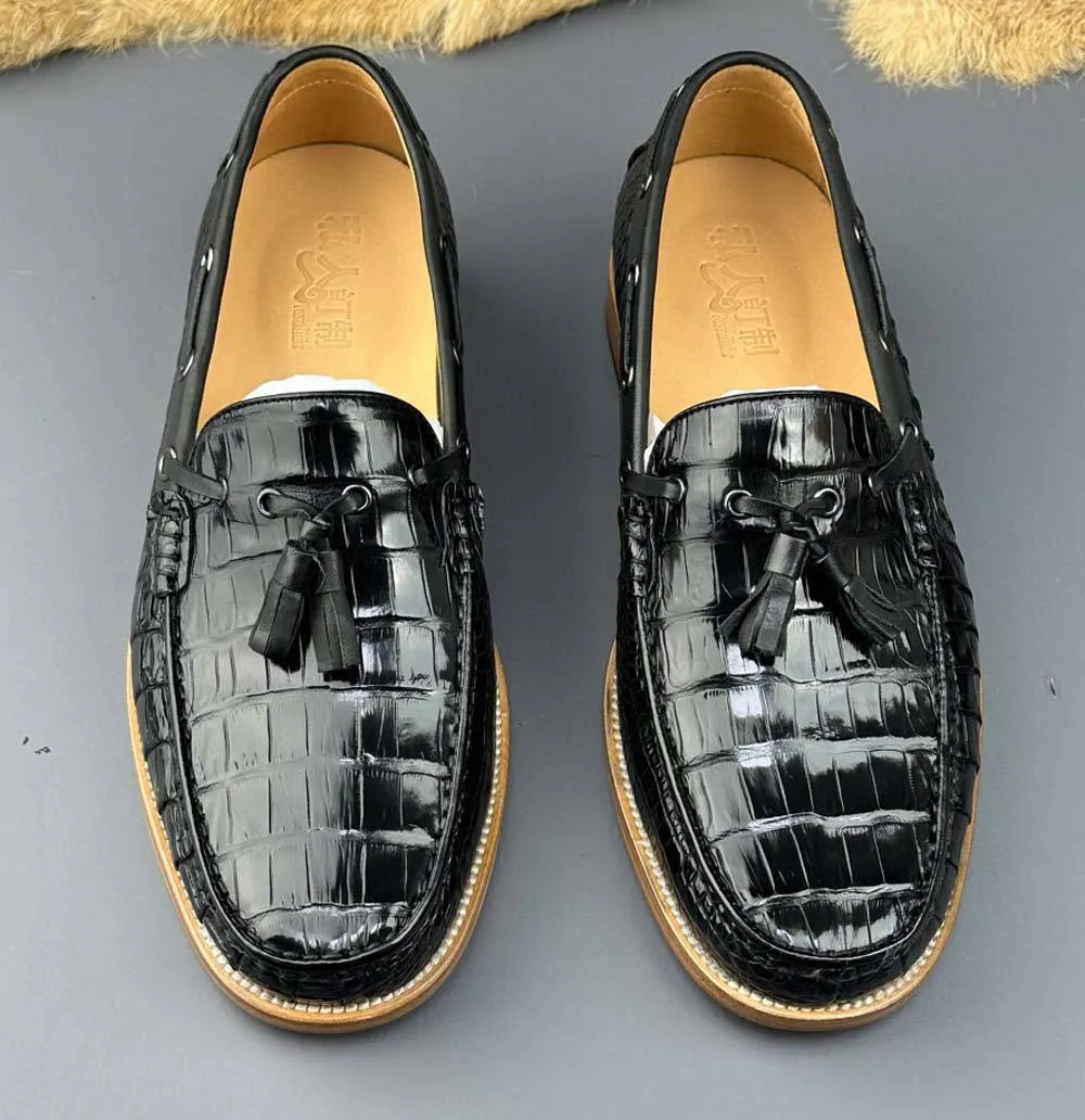 Crocodile Shoes Genuine Crocodile Skin Leather Classic Fashion Slip On Driving Loafers Ll Bean Loafers