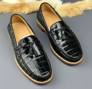 Size 5 Loafers Crocodile Shoes Genuine Crocodile Skin Leather Classic Fashion Slip On Driving Loafers