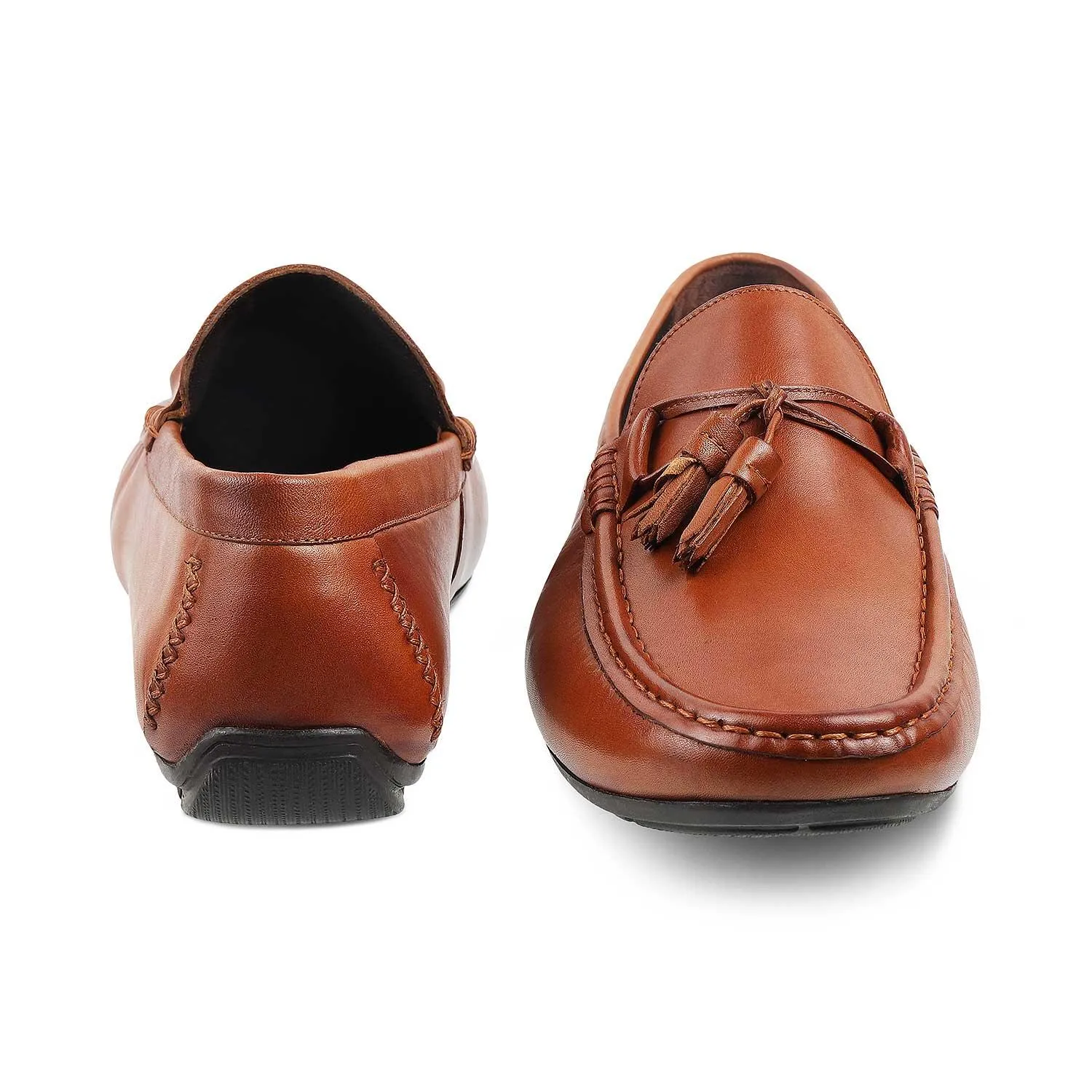 The Totie Tan Men's Leather Driving Loafers Tresmode Ysl Scrunch Loafers