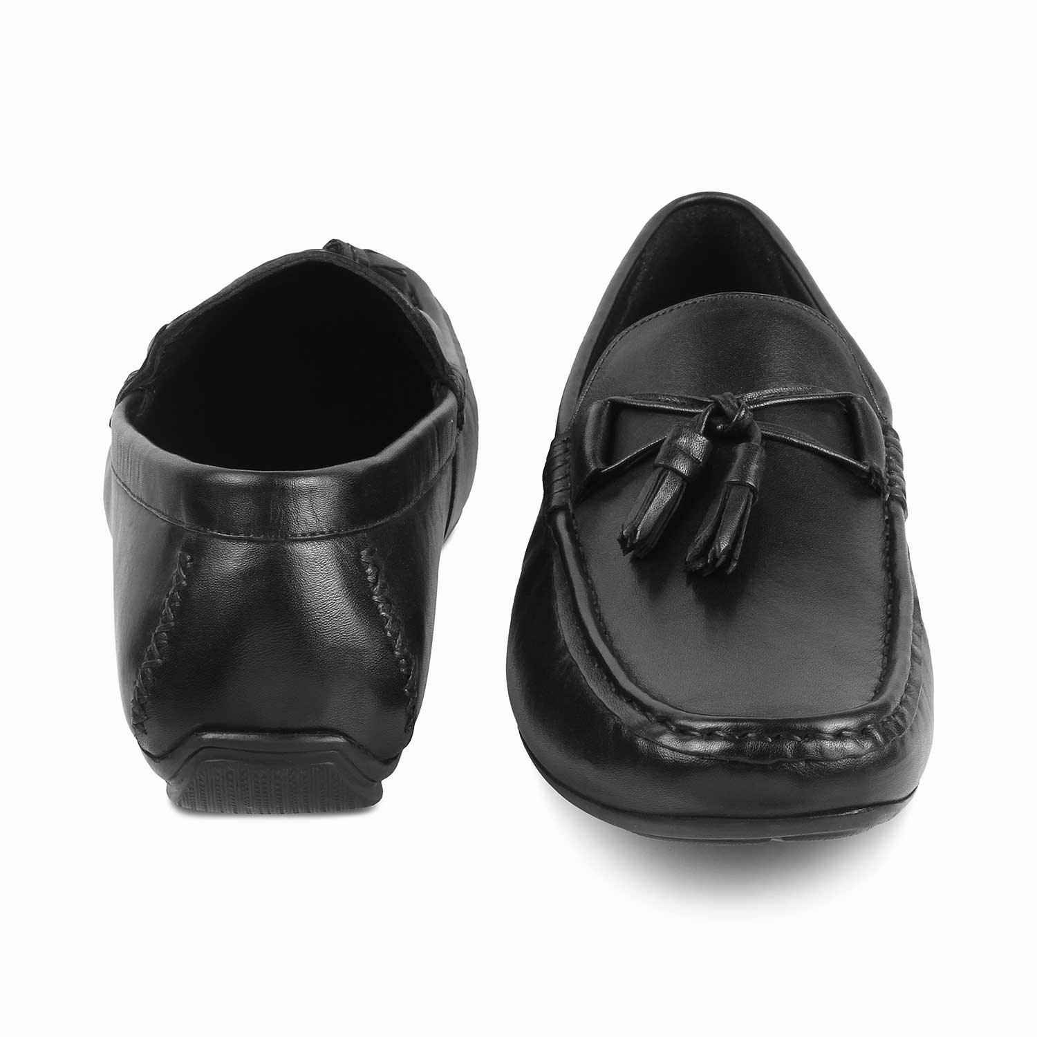 Loafers With Khakis The Totie Black Men's Leather Driving Loafers Tresmode