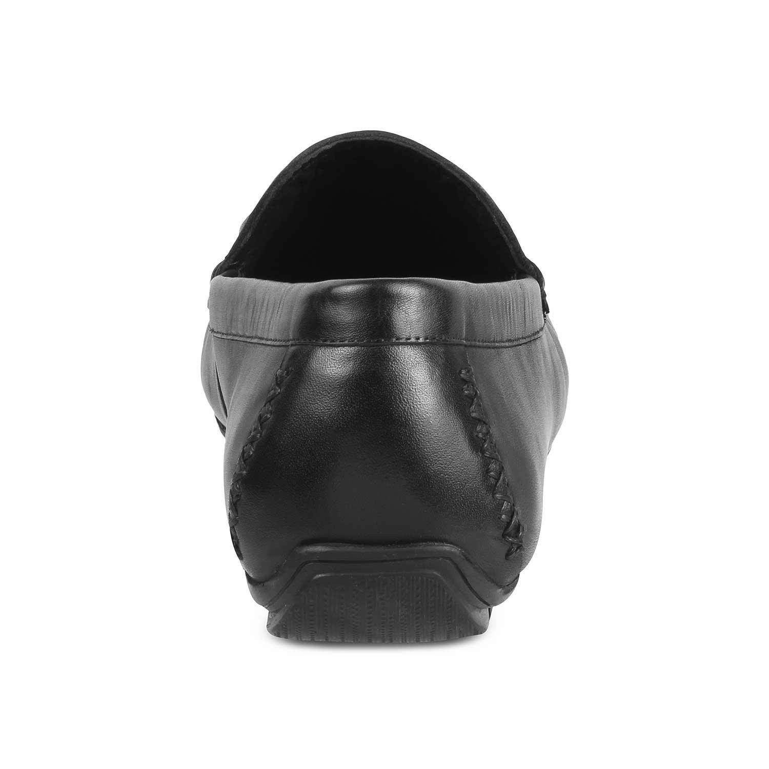 The Totie Black Men's Leather Driving Loafers Tresmode Lux Pinch Penny Loafers