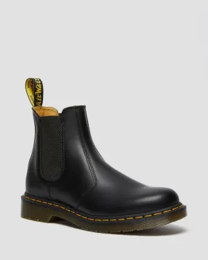 Girls Chelsea Boots 2976 Yellow Stitch Smooth Leather Chelsea Boots - Black - Mens