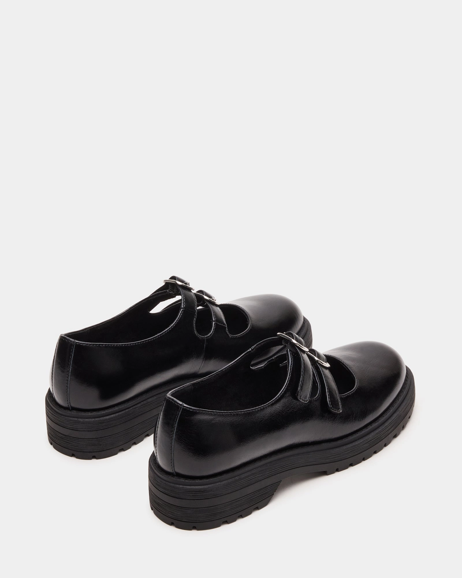 ALBA BLACK LEATHER Strap Loafers