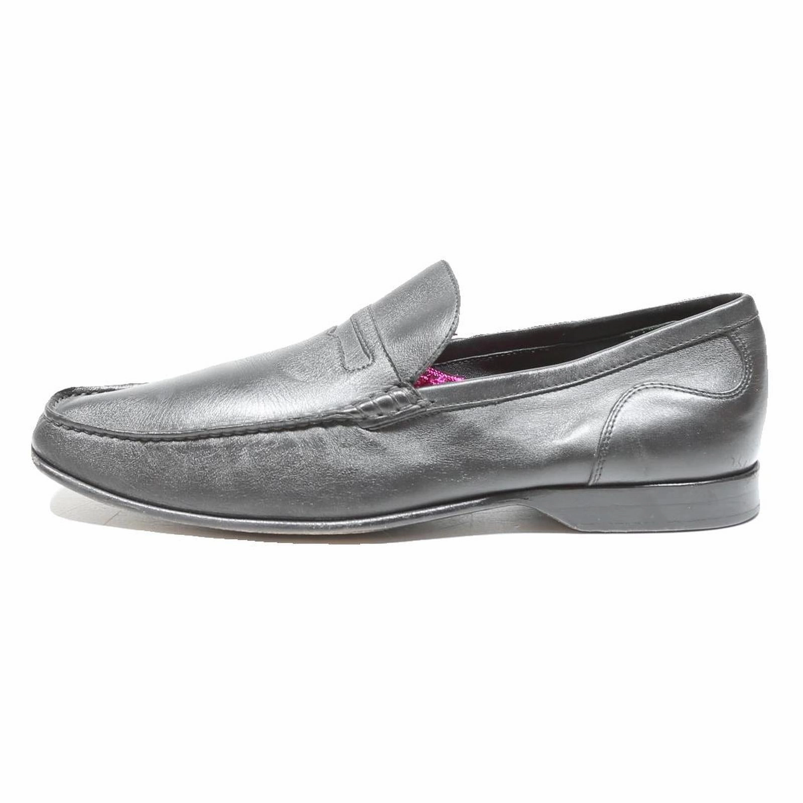 BALLY Mens Leather Loafers Black UK 6.5 Classic Formal Slip-On Shoes Streetwear Loafers