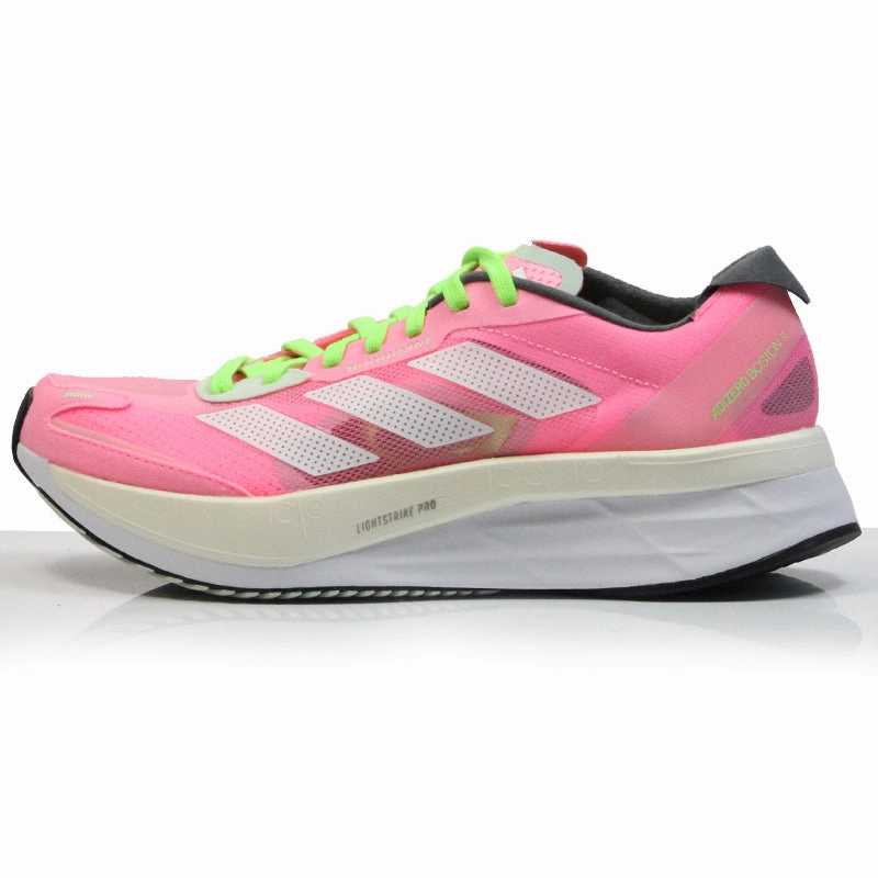 adidas Adizero Boston 11 Women's Running Shoe - Beam Pink/Cloud White/Beam Green Best Running Shoes For Road Running