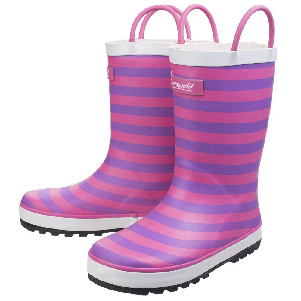 Cotswold Captain Stripy Wellies Boots To Wear With Flare Jeans