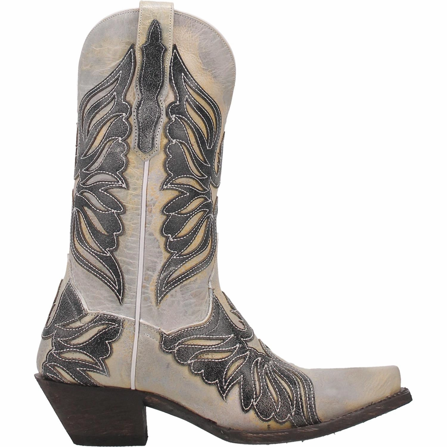 Dan Post Ladies Ndulgence Black and White Western Boots DP4347-BK Puss In Boots Movie
