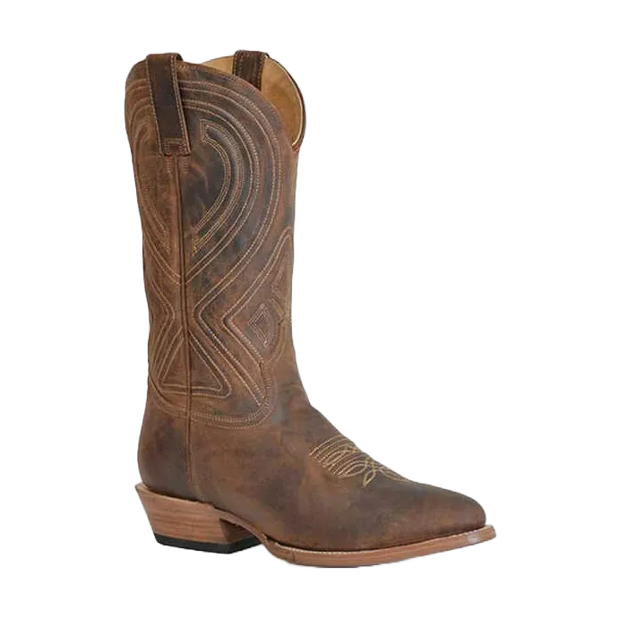 Roper Men's Mossman R-Toe Brown Boots 12-020-7311-3842 Low Cowboy Boots