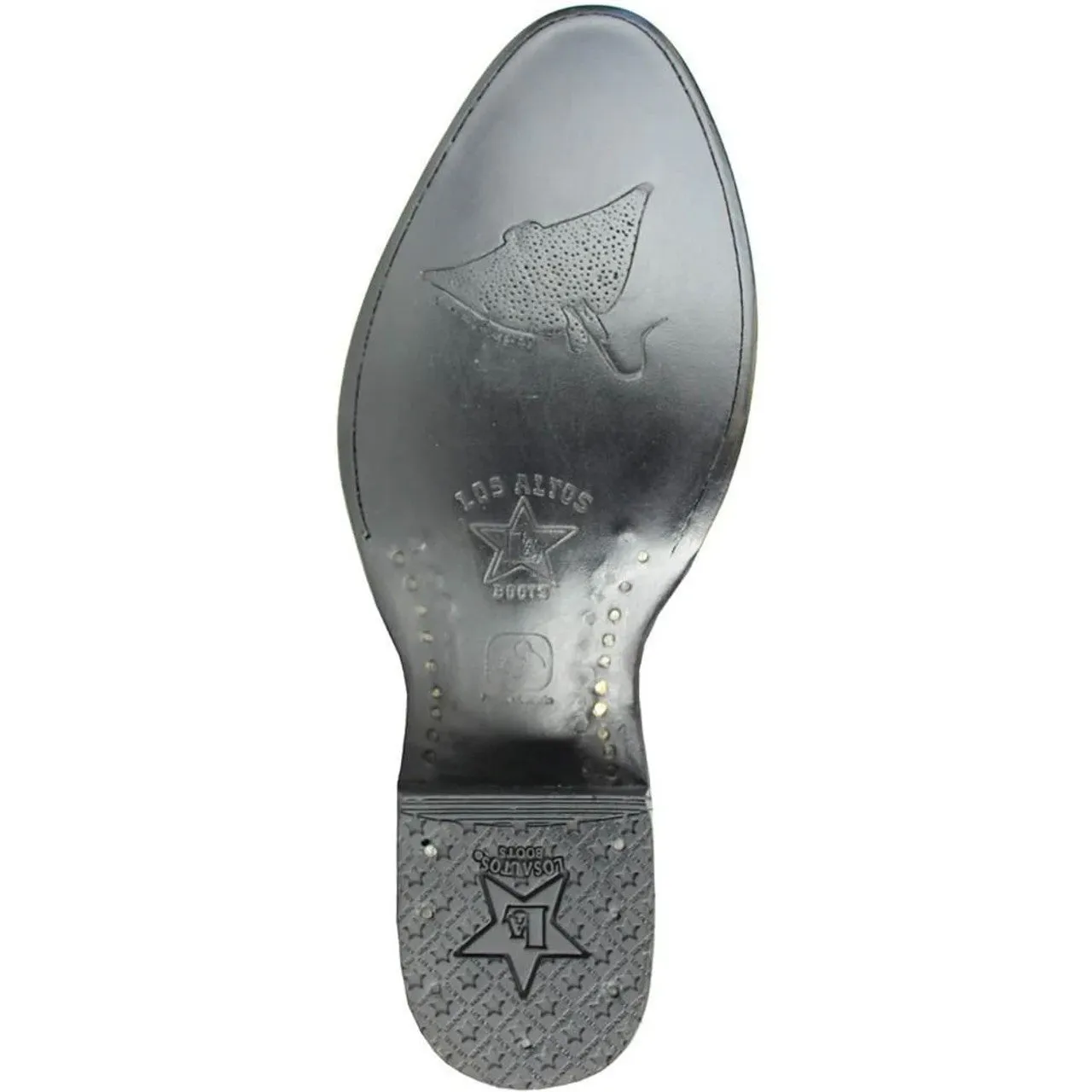 Wide Toe Box Chelsea Boots Los Altos Men's Stingray Leather Single Stone Black Western Boot 651205