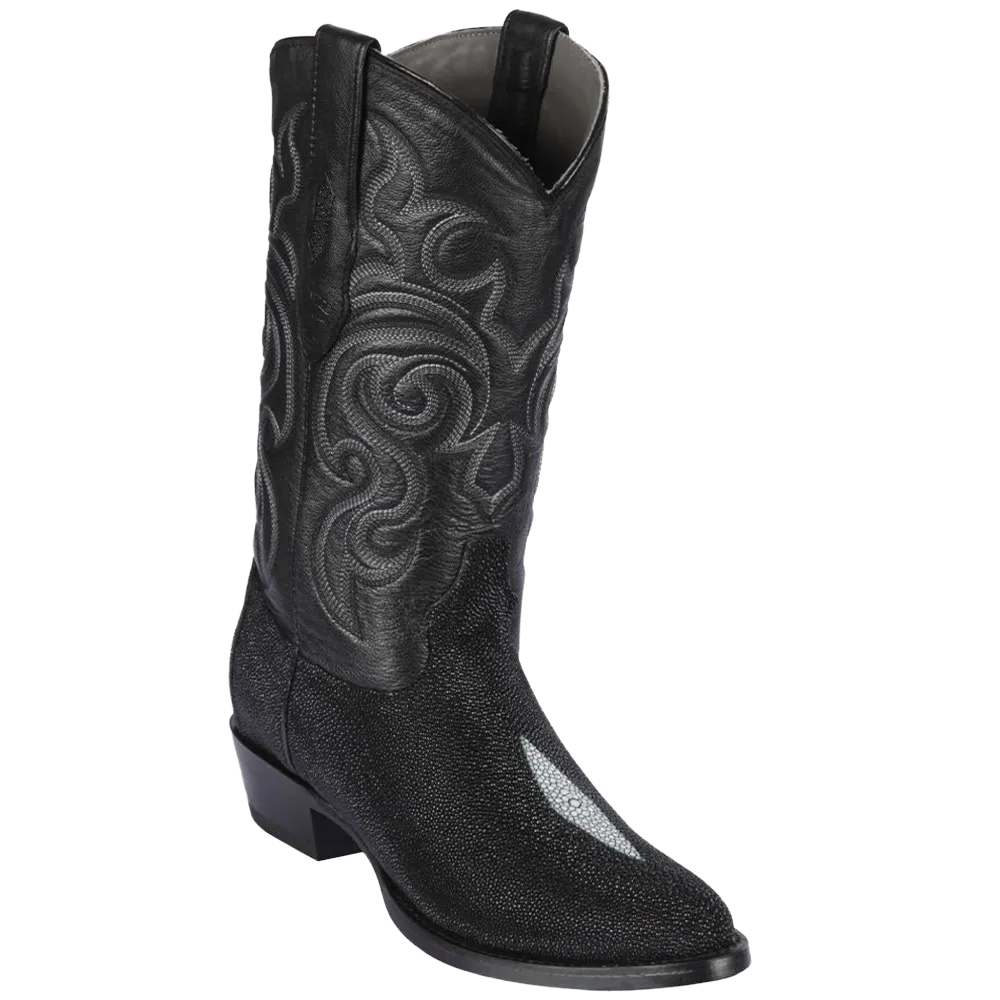 Rocky Steel Toe Boots Los Altos Men's Stingray Leather Single Stone Black Western Boot 651205