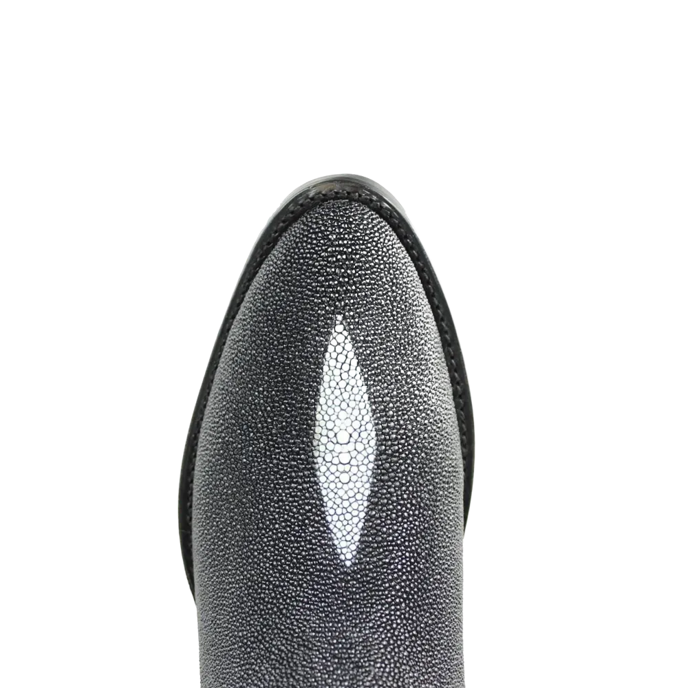 Los Altos Men's Stingray Leather Single Stone Black Western Boot 651205 Cheap Cowgirl Boots